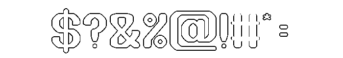 THE TIME-Hollow Font OTHER CHARS