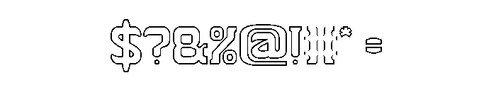 THE TROJAN HORSE-Hollow Font OTHER CHARS