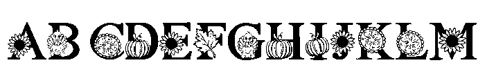 Thanksgiving hand drawn Font UPPERCASE
