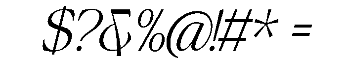 The Bilstein Editorial Italic Font OTHER CHARS