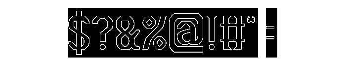 The Cosmic Heart-Hollow-Inverse Font OTHER CHARS