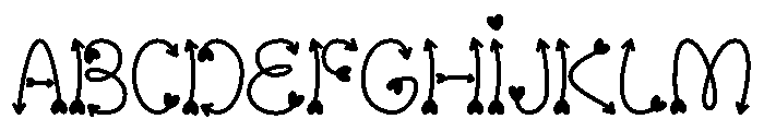 The HEART ARROWS Font UPPERCASE