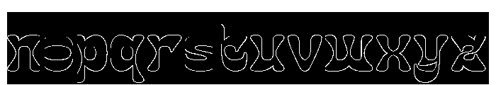 The Momentum-Hollow-Inverse Font LOWERCASE