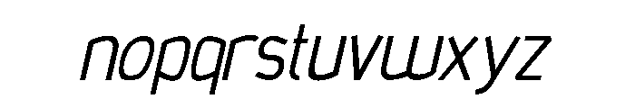 The Regular Type Italic Font LOWERCASE