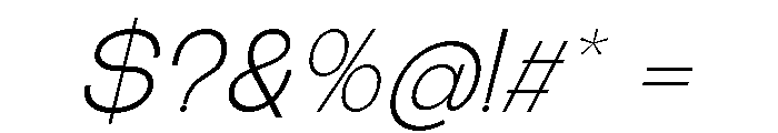 The Talk Light Expanded Italic Font OTHER CHARS