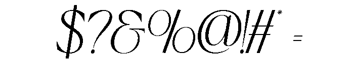 Theravin Oblique Font OTHER CHARS