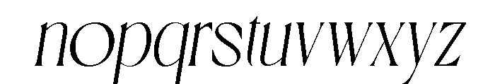 Theravin Oblique Font LOWERCASE