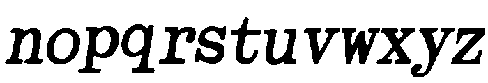 TherryWoggens-Oblique Font LOWERCASE