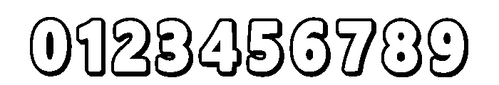 Thick Outline Regular Font OTHER CHARS