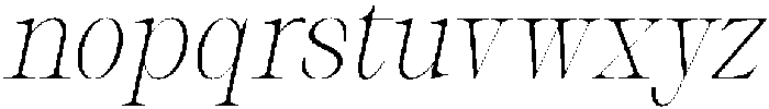 Thalore ExtLt SemCond Obliq otf (400) Font LOWERCASE