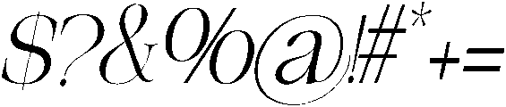 The Belvina Editorial Oblique R otf (400) Font OTHER CHARS