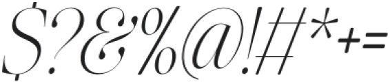 The Effolia Italic Scale Thin otf (100) Font OTHER CHARS