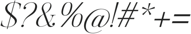 The Elephina Italic Thin otf (100) Font OTHER CHARS