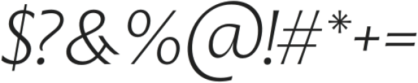 The Henston PRO Light Italic otf (300) Font OTHER CHARS