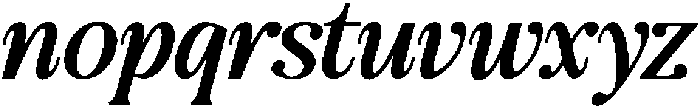 The Milano's Editorial Condensed Italic Contrast otf (400) Font LOWERCASE