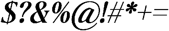 The Milano's Editorial Condensed Oblique Contrast otf (400) Font OTHER CHARS