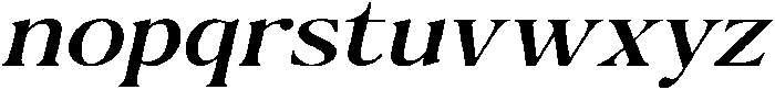 The Milano's Editorial Expanded Oblique otf (400) Font LOWERCASE