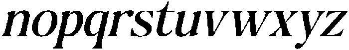 The Milano's Editorial Oblique Narrow otf (400) Font LOWERCASE