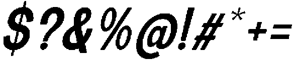 The Talk Extra Bold Condensed Italic otf (700) Font OTHER CHARS