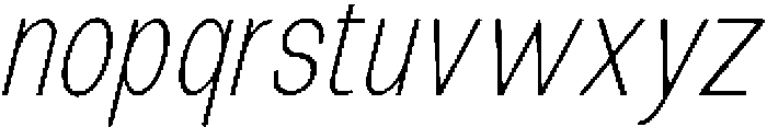The Talk Extra Light Condensed Italic otf (200) Font LOWERCASE