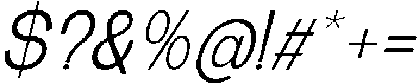 The Talk Italic otf (400) Font OTHER CHARS