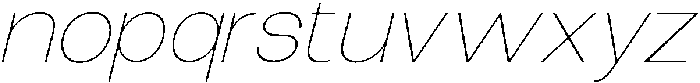 The Talk Thin Expanded Italic otf (100) Font LOWERCASE