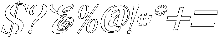 TheNewMemoryOutlineSlant-Reg otf (400) Font OTHER CHARS