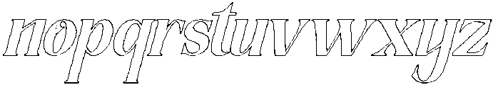 TheNewMemoryOutlineSlant-Reg otf (400) Font LOWERCASE