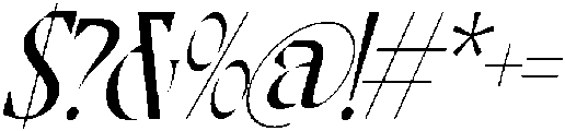Theatrical Blending Italic otf (400) Font OTHER CHARS