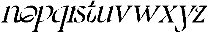 Theatrical Blending Italic otf (400) Font LOWERCASE