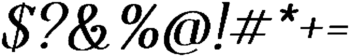 Thenyodia Bold Italic otf (700) Font OTHER CHARS