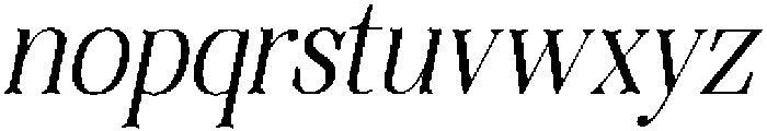 Thenyodia Italic otf (400) Font LOWERCASE