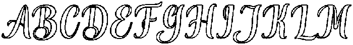 Thick Blanton Outline Bold Slant Regular otf (700) Font UPPERCASE