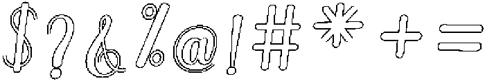 Thick Blanton Outline Slant Regular otf (400) Font OTHER CHARS