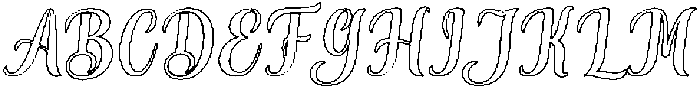 Thick Blanton Outline Slant Regular otf (400) Font UPPERCASE