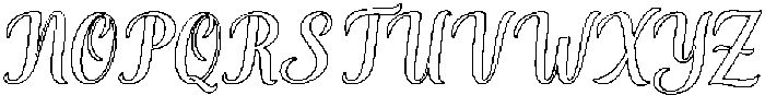 Thick Blanton Outline Slant Regular otf (400) Font UPPERCASE