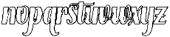 Thick Blanton Outline Slant Regular otf (400) Font LOWERCASE