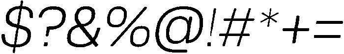Thin Italic otf (100) Font OTHER CHARS