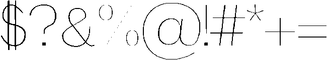 Thin otf (100) Font OTHER CHARS