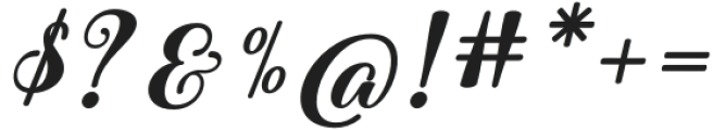 the Sunshine Italic Italic otf (400) Font OTHER CHARS