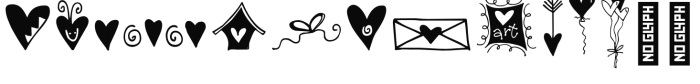 The Justine Collection Hearts and Swirls Too Font LOWERCASE