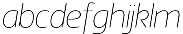 Thrifty Thin Italic Font LOWERCASE