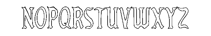 The Black War Outline Font LOWERCASE