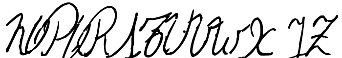 The Left-Handed Cursiva Cursiva Font UPPERCASE