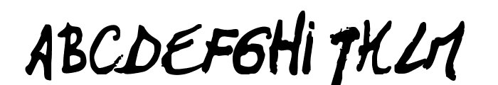 The Left-Handed Regular Font LOWERCASE