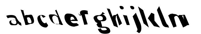 Through The Black Wide Leftalic Font LOWERCASE