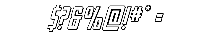 Thunder Nova 3D Italic Font OTHER CHARS