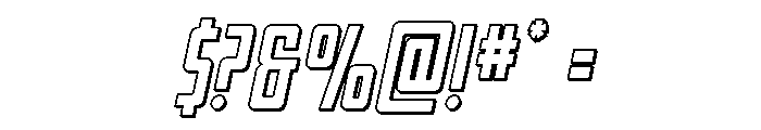 Thunder Nova 3D Semi-Italic Font OTHER CHARS