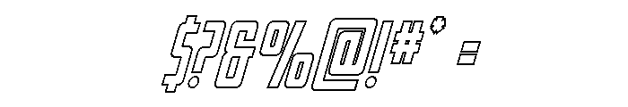 Thunder Nova Outline Italic Font OTHER CHARS