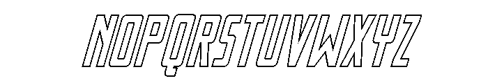 Thunder Nova Outline Italic Font LOWERCASE